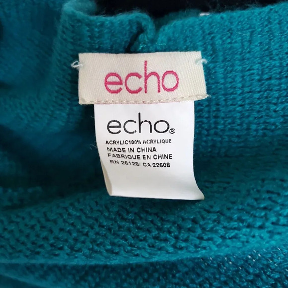 ECHO Infinity Knit Scarf Blue Shawl Circle Loop Cowl Neck Warmer Acrylique - Picture 6 of 6